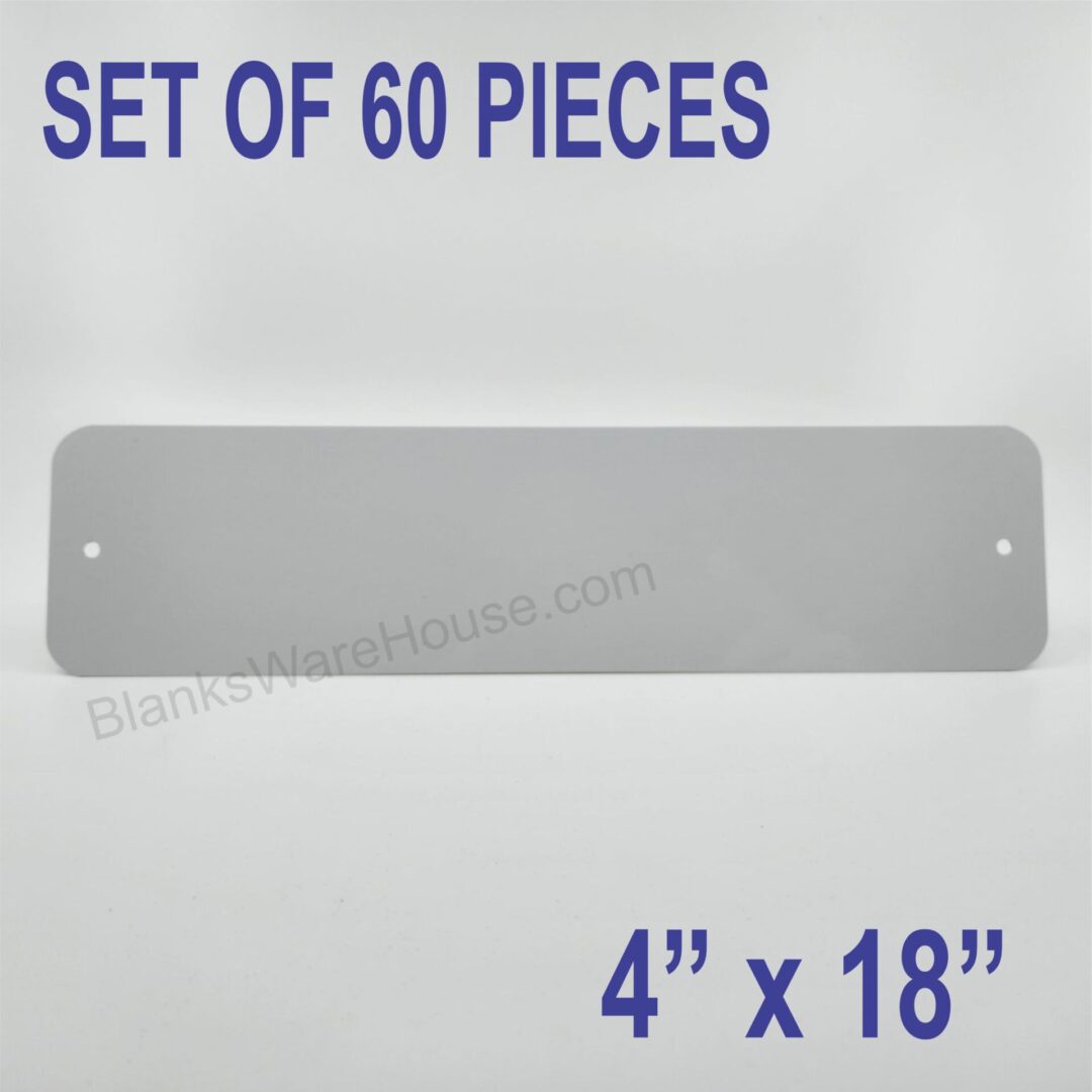 A mini street sign plate shaped aluminum plate set of 60