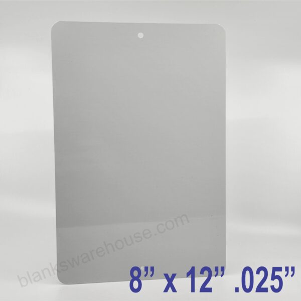 A parking sign plate shaped aluminum plate with a hole