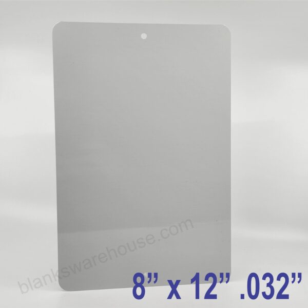 A parking sign plate shaped aluminum plate with a hole