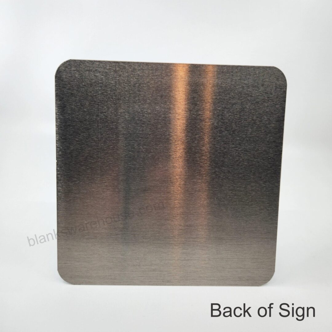 A caution sign aluminum plate with two holes