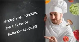 Picture of chef with a quote
