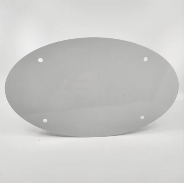 An Oval Ornament shaped aluminum plate with four hole