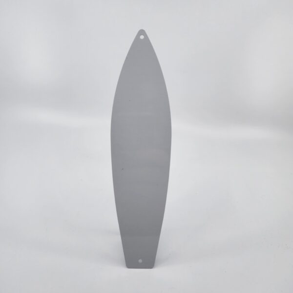 A Surfboard sign plate shaped aluminum plate with four dots