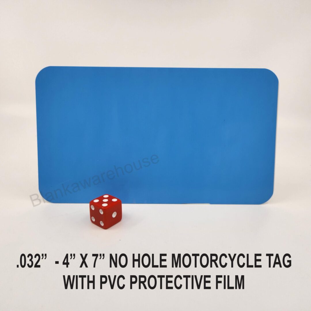 Motorcycle Plate 4" x 7" / .032" with PVC film / NO HOLES (30 pcs)